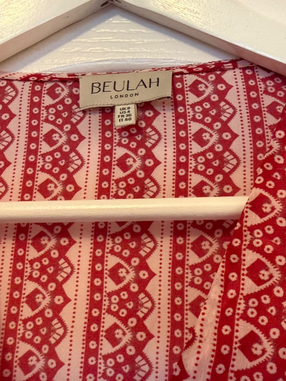 Beulah London Calla Rose 100% silk blouse - size U.K. 8 / US 4 - Picture 2 of 5